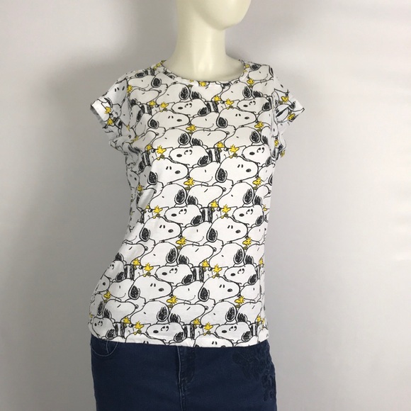 Peanuts Tops - Peanuts Snoopy/Woodstock graphic t shirt